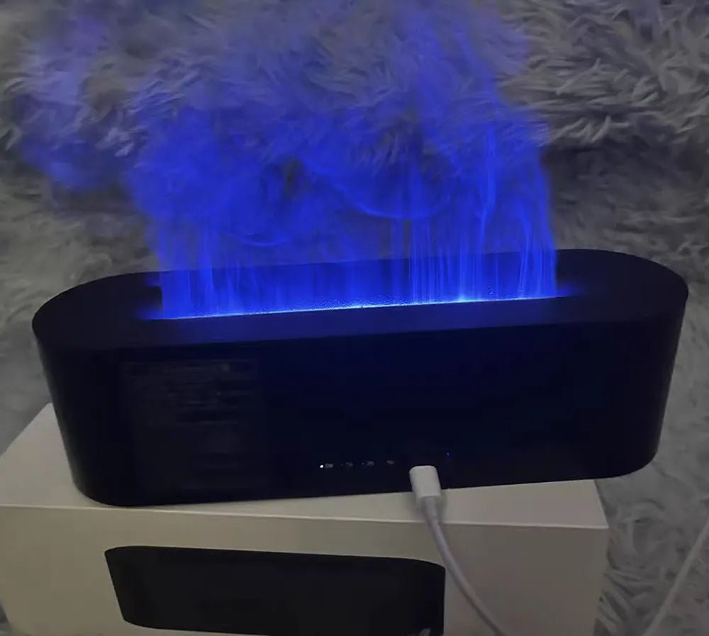 2023 Flame Aroma Diffuser Air Humidifier Ultrasonic Cool Mist Maker Fogger Led Essential Oil Diffuser 7-color Flame Humidifier - Cheapstuff2.com