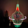 3D Fireworks Glass Vase Humidifier with 7 Color Led Night Light Aroma Essential Oil Diffuser Cool Mist Maker for Home Office - Cheapstuff2.com